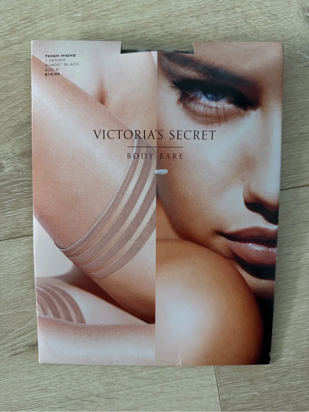 Vintage Victoria's Secret Body Bare Thigh High Stockings 7 Denier - NWT / Size B